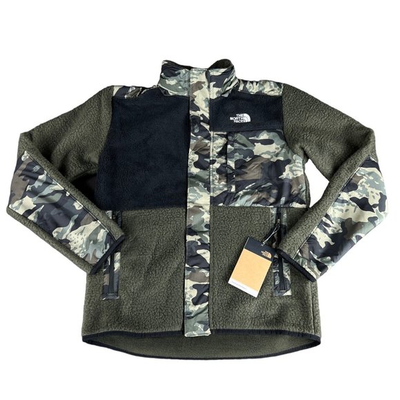 The North Face Forrest Green Mash Up Camo Fleece Jacket Youth Boy's Size XL - Picture 4 of 7